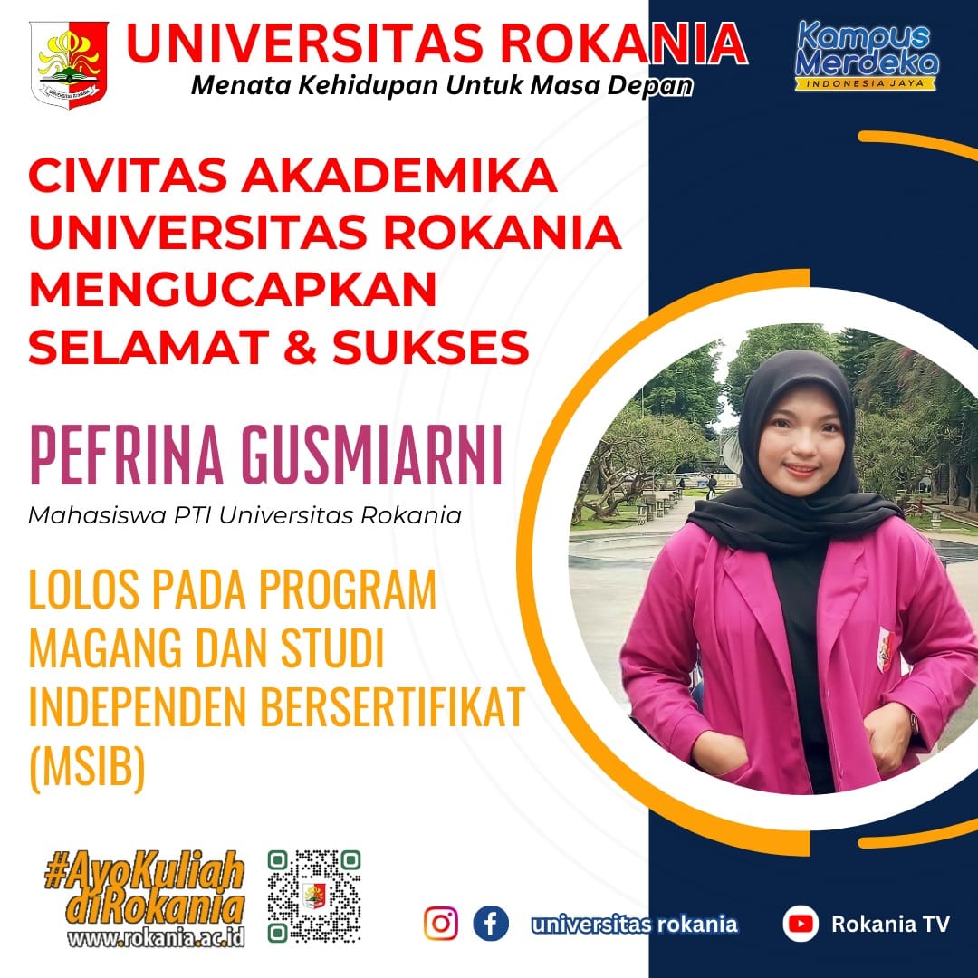 Mahasiswa Prodi PTI Universitas Rokania, Pefrina Gusmiarni, Lolos Program Magang dan Studi Independen Bersertifikasi (MSIB)