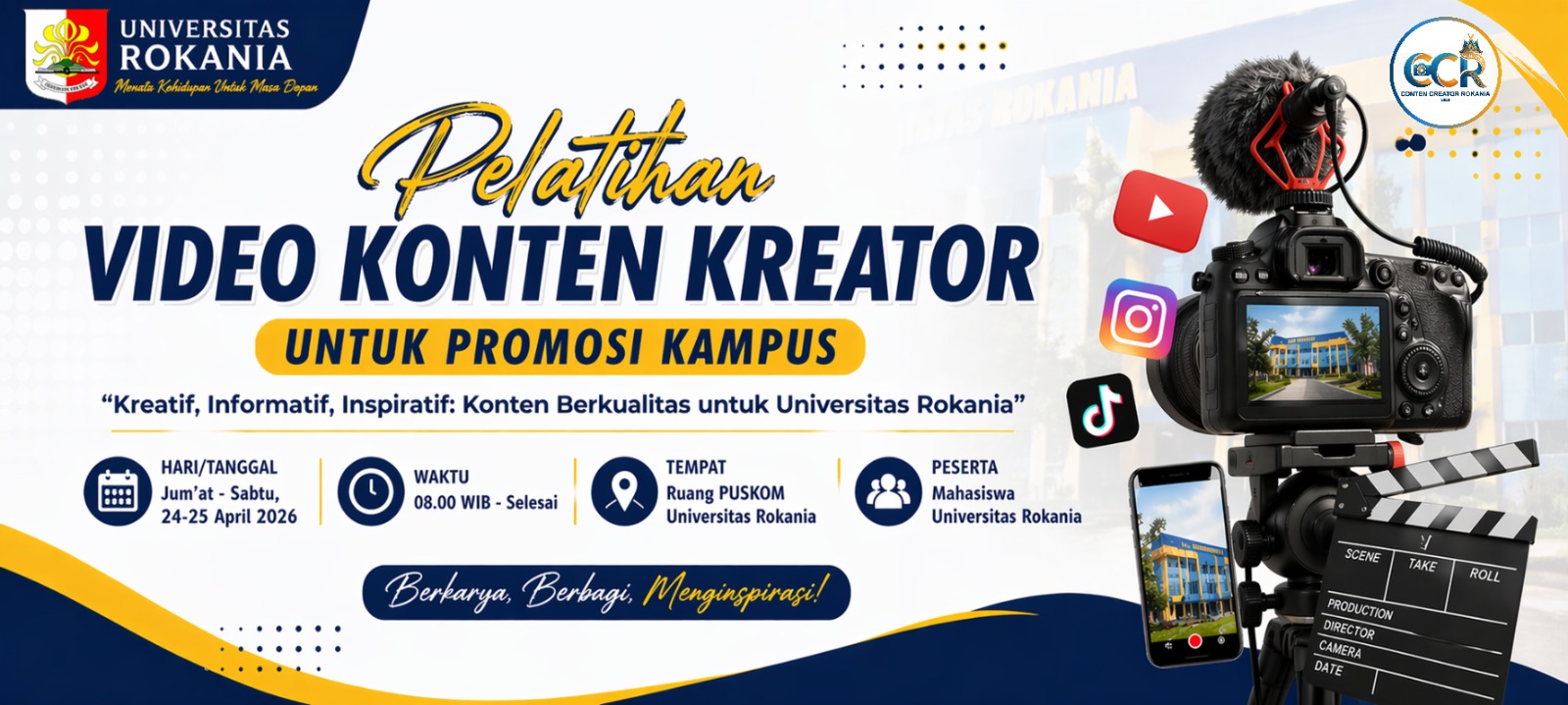 Universitas Rokania Gelar Pelatihan Video Konten Kreator untuk Promosi Kampus, Libatkan 5 Dosen FILKOM sebagai Narasumber